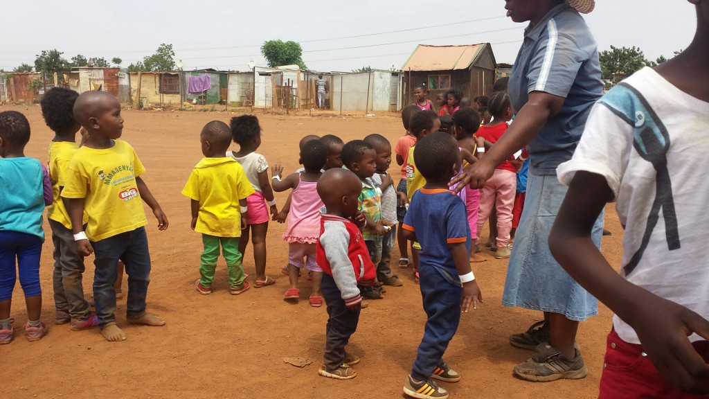 Kids from a nearby creche