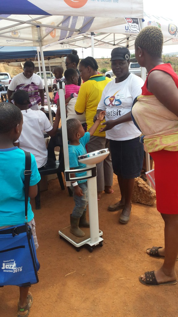 Weighing the kids